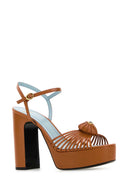 Valentino Garavani Orange Leder VLogo Signature Sandalen