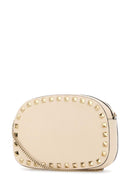 Valentino Garavani Ivory Leather Rockstud Crossbody Bag