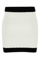 Balmain White Viscose Blend Mini Skirt