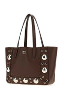 Valentino Garavani Brown Leather Small Nellcã´Te Shopping Bag