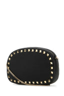 Valentino Garavani Black Leather Rockstud Crossbody Bag