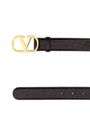 Valentino Garavani Brown Leather V Logo Belt