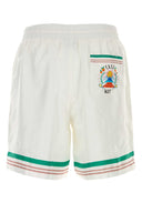 Casablanca hvit sateng bermudashorts