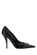 Décolleté in pelle nera Versace