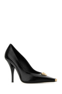 Décolleté in pelle nera Versace