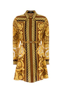 Abito chemisier in twill stampato di Versace