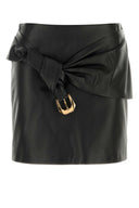 Versace Black Leather Mini Skirt