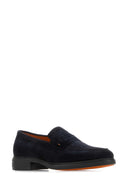 Santoni Midnight Blue Wildleder Easy Loafers