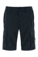 Stone Island Navy Blue Stretch Cotton Bermuda Shorts