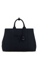 Prada Navy Blue Canvas Shopping Bag