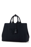 Prada Navy Blue Canvas Shopping Bag