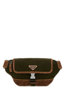 Zweifarbige Prada-Gürteltasche aus Re-Nylon und Wildleder