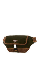 Zweifarbige Prada-Gürteltasche aus Re-Nylon und Wildleder