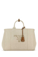 Prada Sand Canvas Extra große Prada Jardiniã¨Re Einkaufstasche