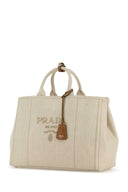 Prada Sand Canvas Extra große Prada Jardiniã¨Re Einkaufstasche