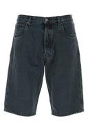 Dunkelblaue Denim-Bermudashorts von Prada