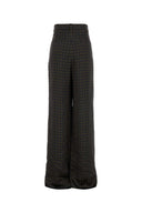 Saint Laurent bedruckte Satin-Hose mit weitem Bein