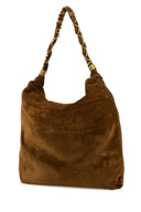 Saint Laurent Caramel Suede Amalia Shopping Bag