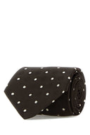 Saint Laurent Embroidered Satin Tie