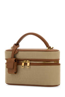 Saint Laurent Cappuccino Canvas Vanity Handbag