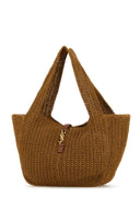 Saint Laurent Caramel Crochet Le 5 ã  7 Bea Shopping Bag