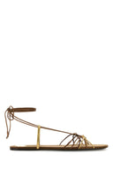 Saint Laurent Brown Leather Babylone Sandals