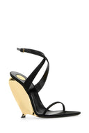 Saint Laurent Schwarze Krepp-Tallulah-Wedges