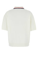 Weißes Miu Miu-Poloshirt aus Stretch-Frottee