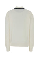 Cárdigan blanco de mezcla de algodón elástico de Miu Miu