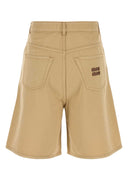 Miu Miu Beige Cotton Bermuda Shorts