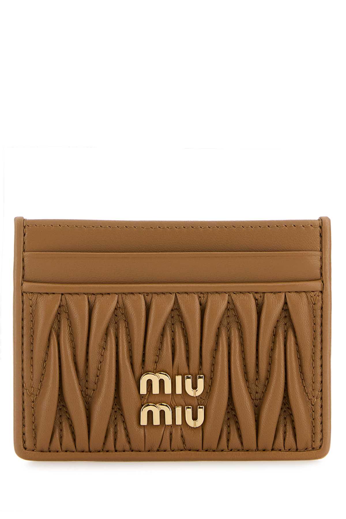 Miu Miu Camel Leather Card Holder