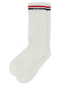 Miu Miu White Stretch Terry Fabric Socks