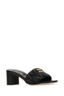 Miu Miu Black Nappa Leather Mules
