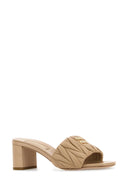 Miu Miu Beige Nappa Leather Mules