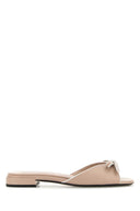 Miu Miu Light Pink Nappa Leather Slippers