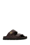 Miu Miu Chocolate Nappa Leather Slippers