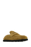Miu Miu Olive Green Suede Slippers
