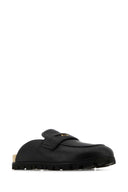 Miu Miu Black Leather Slippers