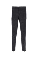 Pt Torino Melange Midnight Blue Cotton Blend Pant