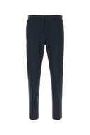 Pt Torino Navy Blue Stretch Cotton Blend Pant