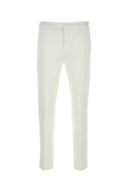 Pt Torino White Stretch Cotton Pant