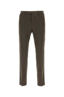 Pt Torino Brown Stretch Cotton Blend Pant