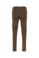 Pt Torino Brown Stretch Cotton Blend Silkochino Pant