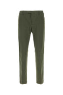 Pt Torino Olive Green Stretch Cotton Pant