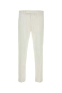 Pt Torino White Stretch Cotton Pant