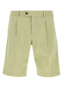 Pt Torino Mint Green Stretch Cotton Bermuda Shorts