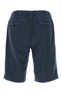 Pt Torino Navy Blue Lyocell Blend Shorts
