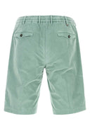 Pt Torino Light Green Stretch Corduroy Bermuda Shorts