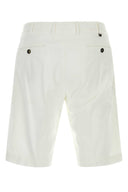Pt Torino White Stretch Cotton Bermuda Shorts