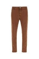 Pt Torino Brown Stretch Cotton Pant